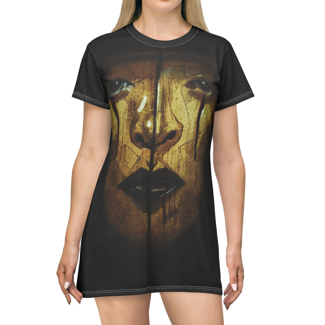Primal face T-Shirt Dress (AOP) by Insignia